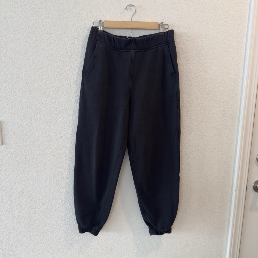 Lululemon- Relaxed High-Rise Cotton Terry Black Joggers